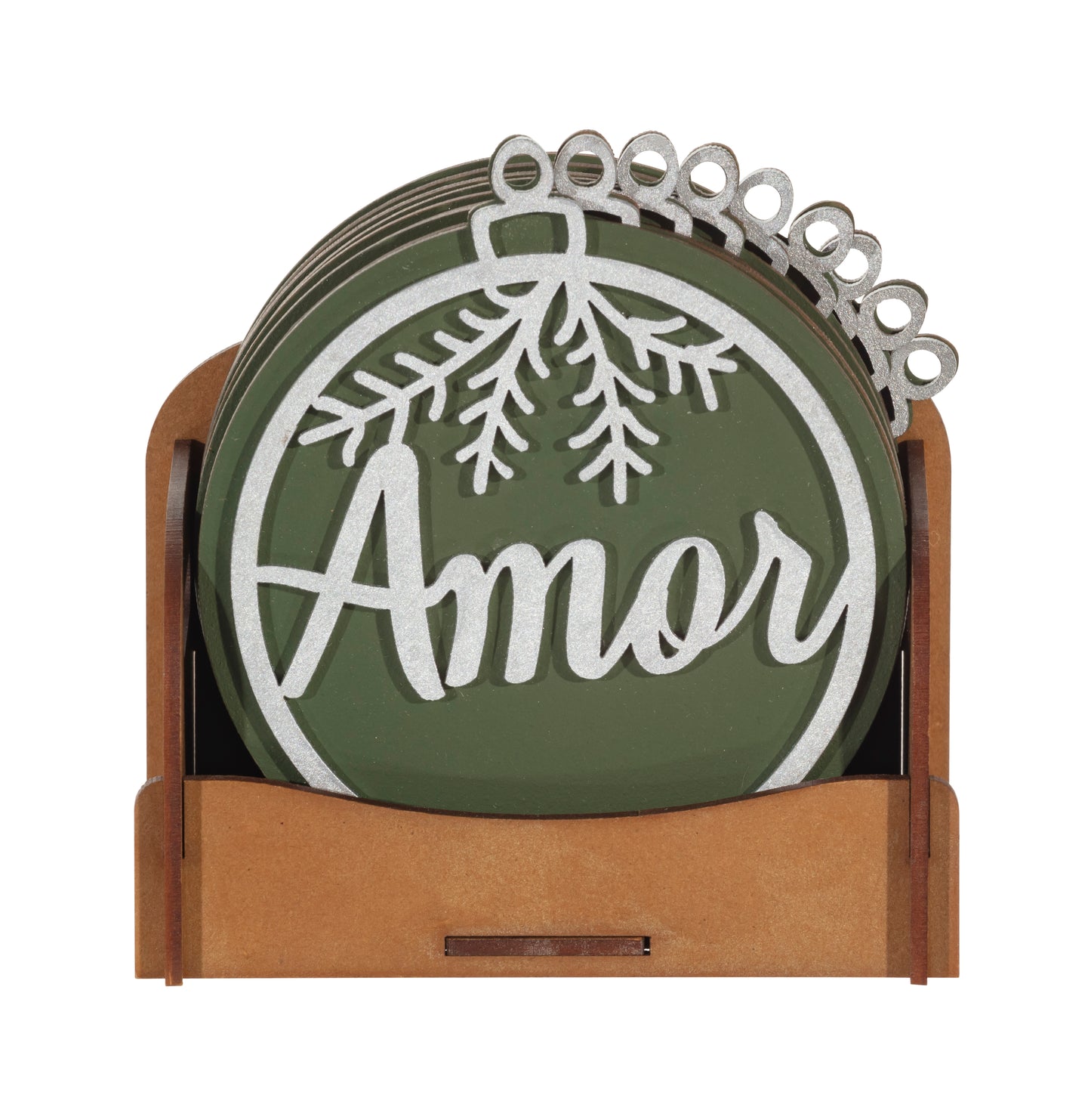 KIT DE ESFERAS - MOD. FÈ - VERDE/PLATA (9pz) -