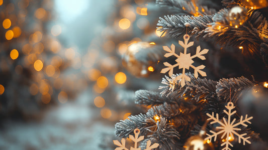 SET NAVIDEÑO DE ESFERAS DE COPOS DE NIEVE
